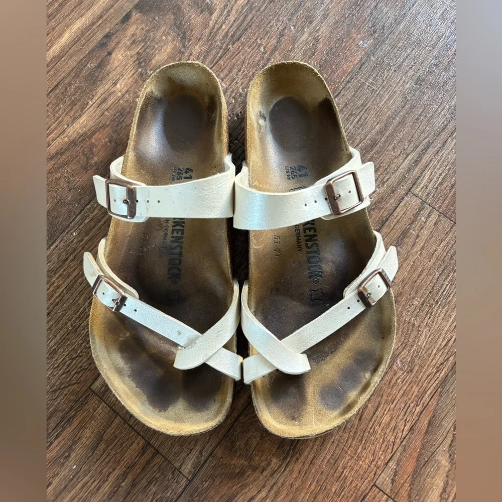 BIRKENSTOCK Mayari Birko-Flor Sandals Antique Lace Pearl 41 - Picture 13 of 14